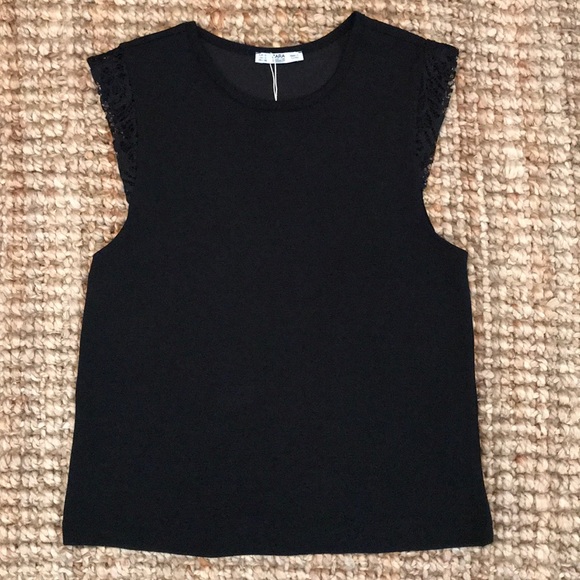 Zara Tops - NWT Zara Black Sleeveless Top